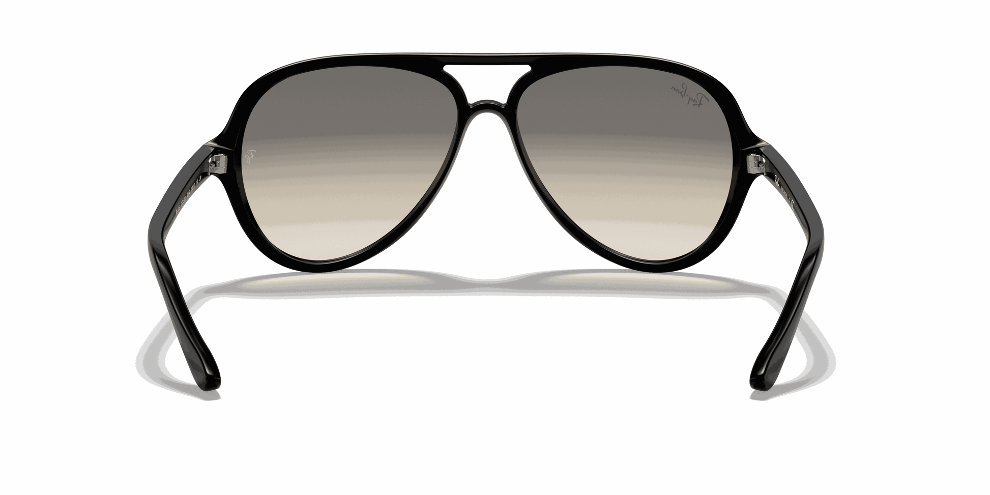 [Light Grey Gradient Lenses, Polished Black Frame]