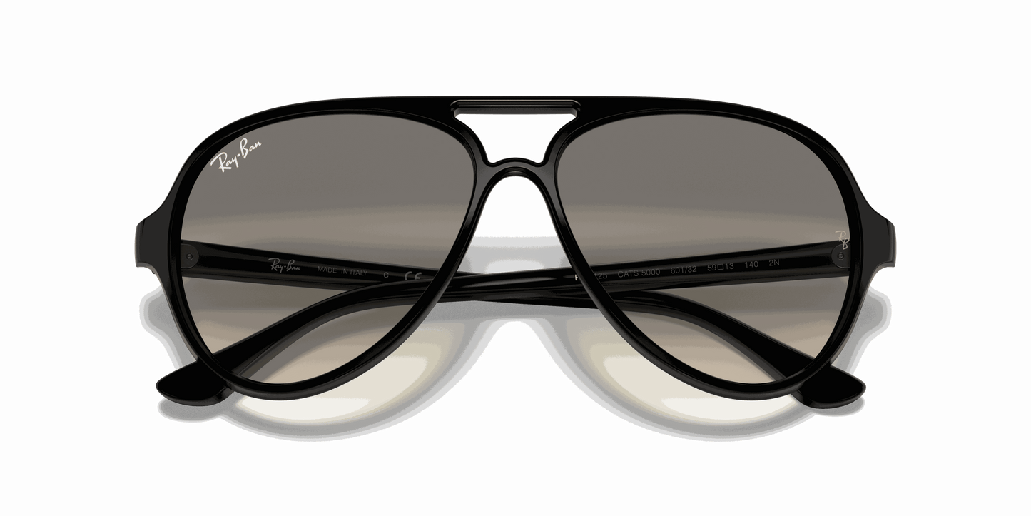 [Light Grey Gradient Lenses, Polished Black Frame]