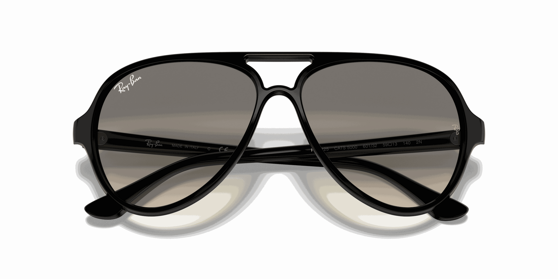 [Light Grey Gradient Lenses, Polished Black Frame]