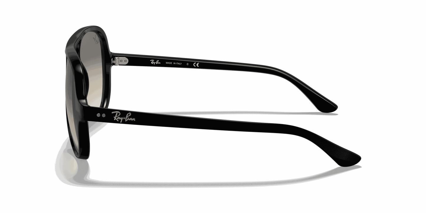 [Light Grey Gradient Lenses, Polished Black Frame]