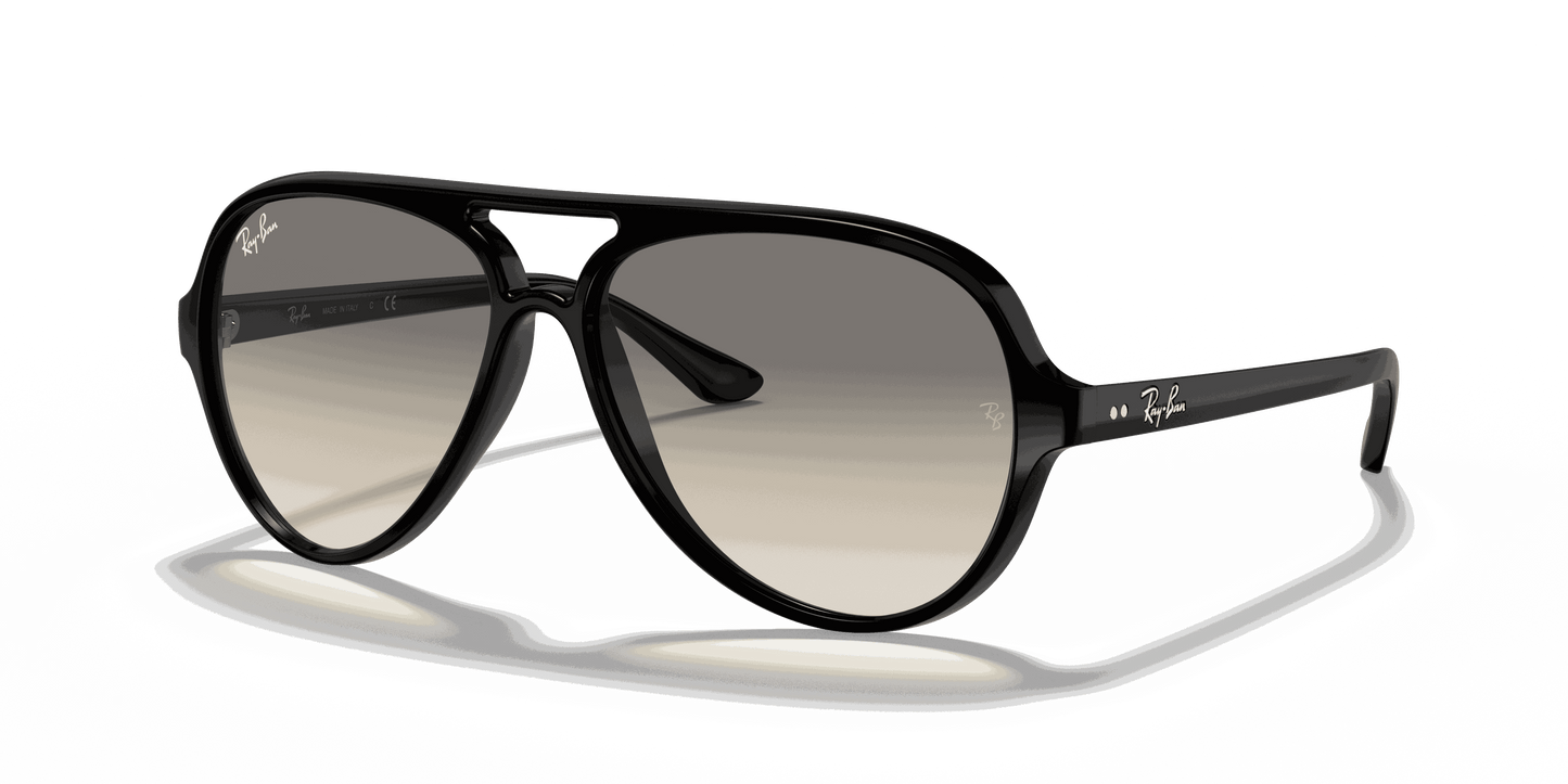 [Light Grey Gradient Lenses, Polished Black Frame]