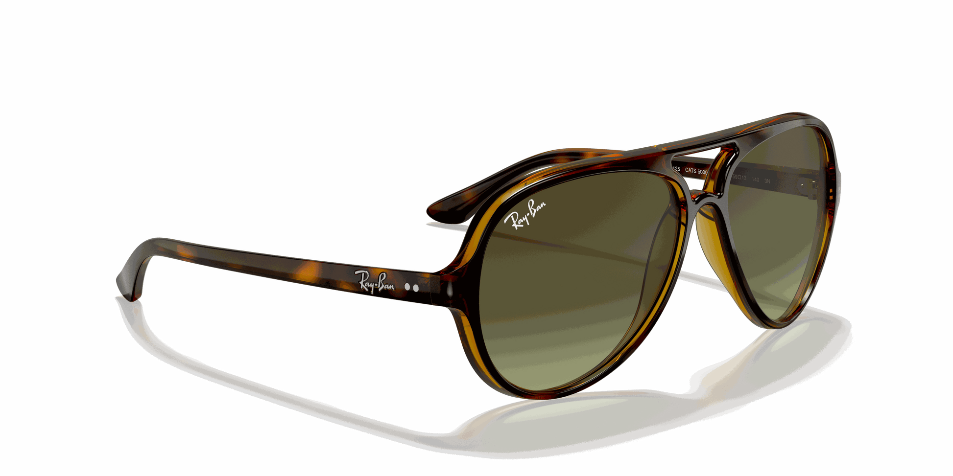 [Green Gradient Lenses, Polished Light Havana Frame]