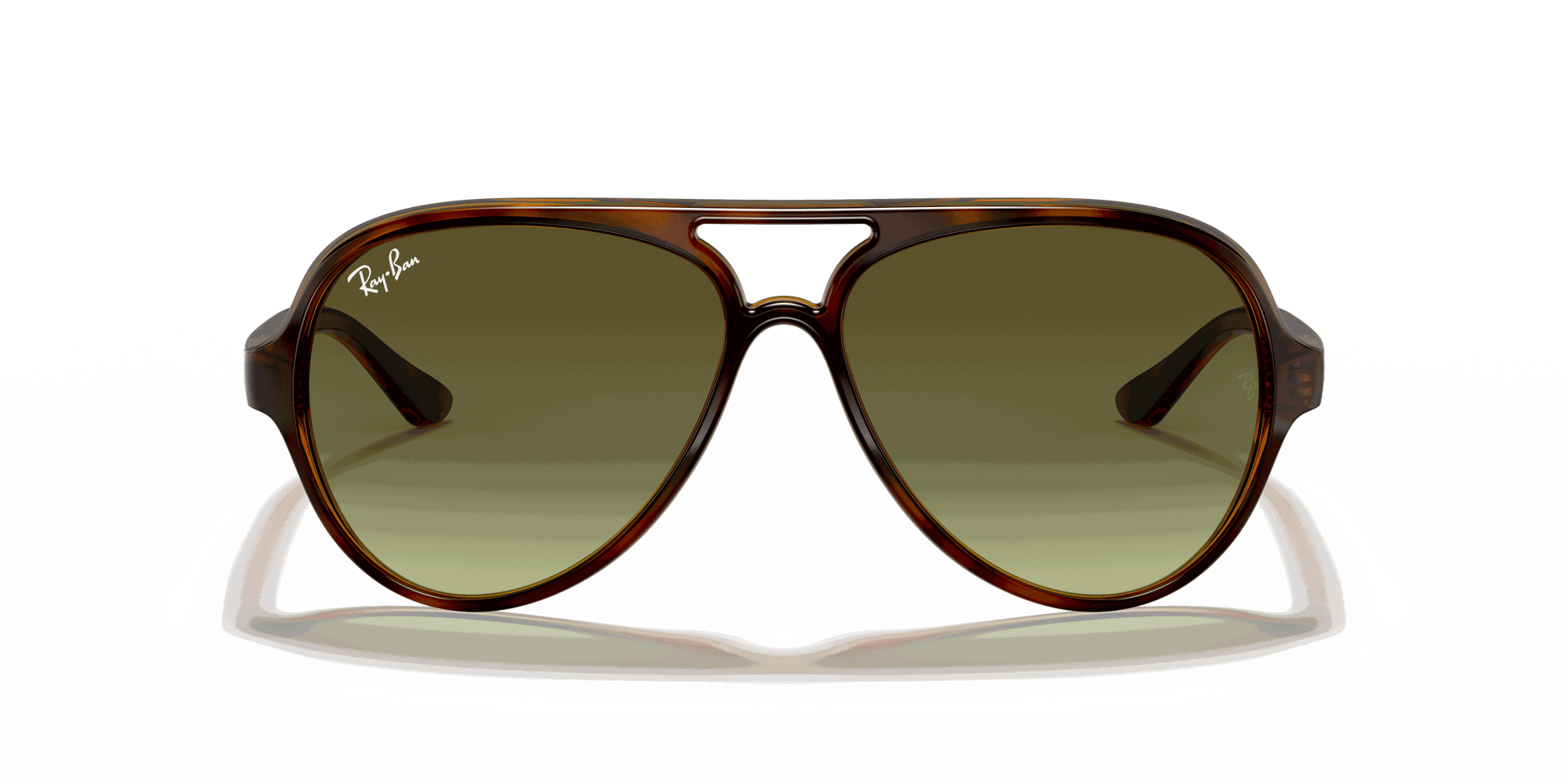 [Green Gradient Lenses, Polished Light Havana Frame]