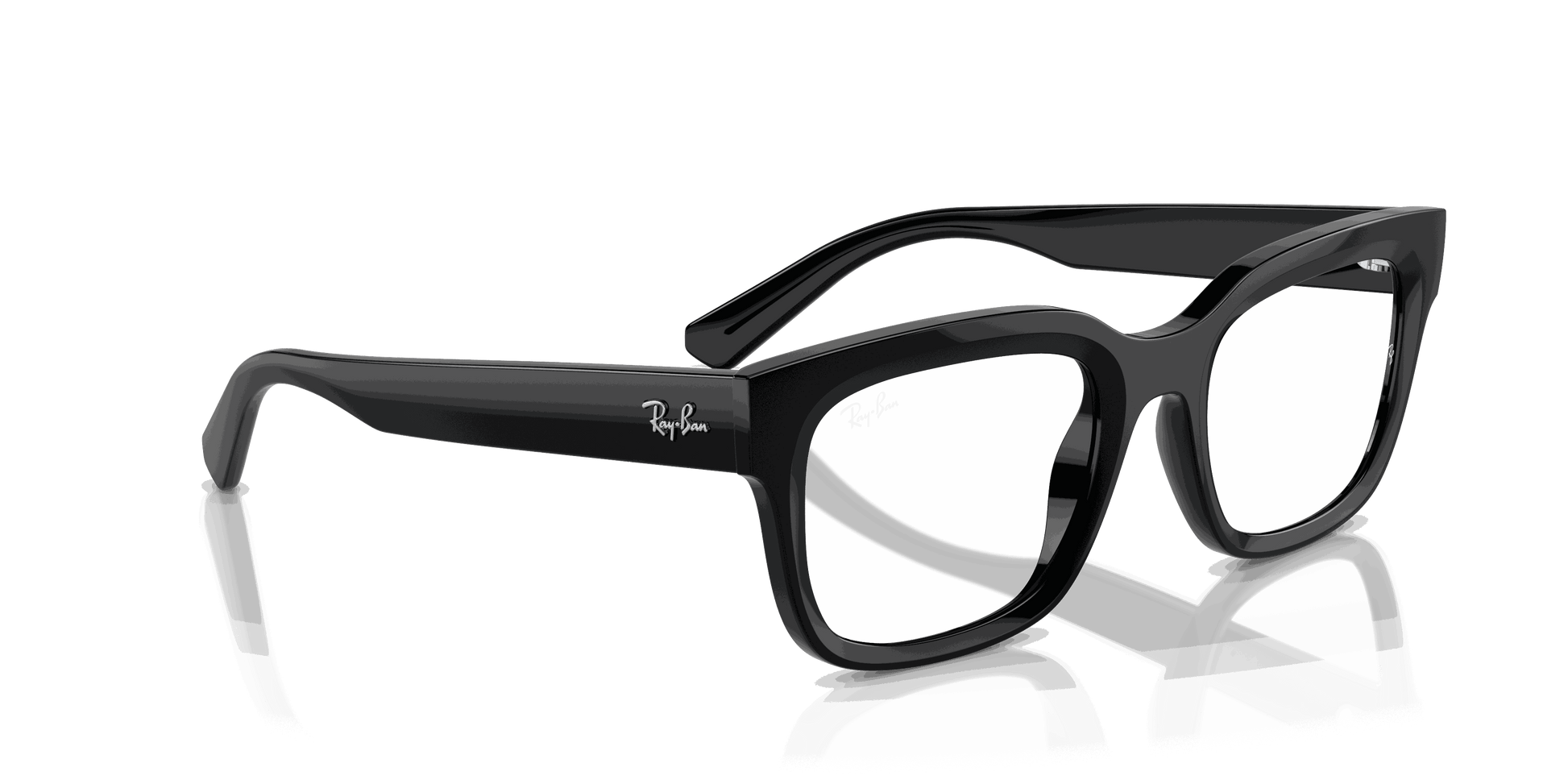 [Clear Lenses, Polished Black Frame]