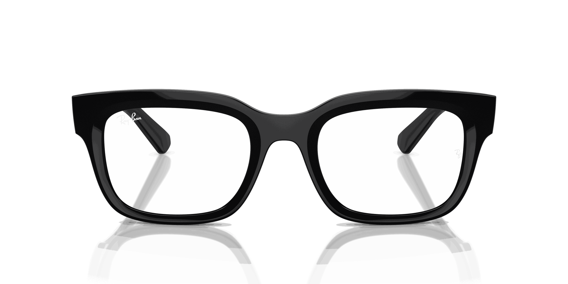 [Clear Lenses, Polished Black Frame]