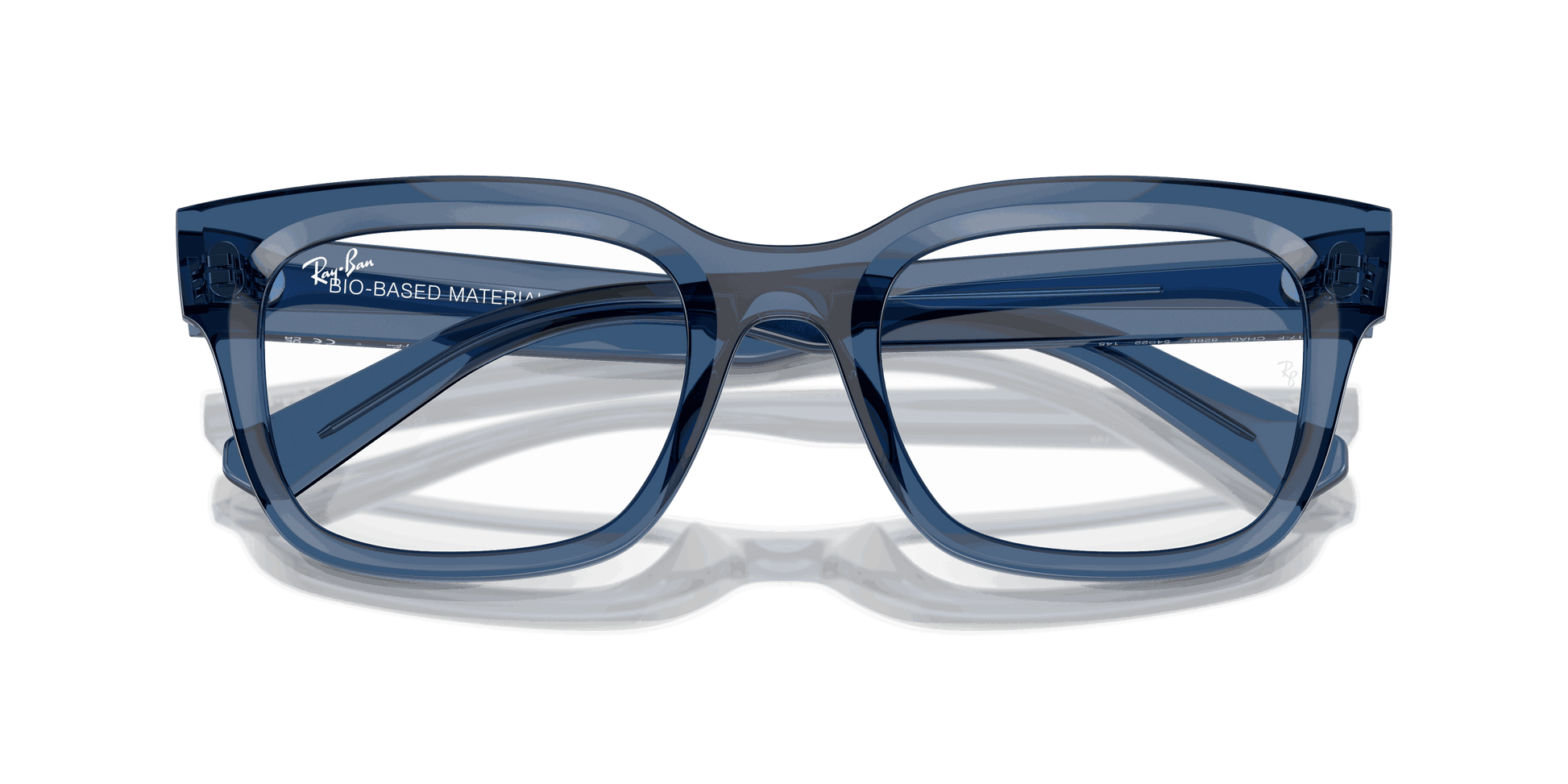 [Clear Lenses, Polished Transparent Dark Blue Frame]
