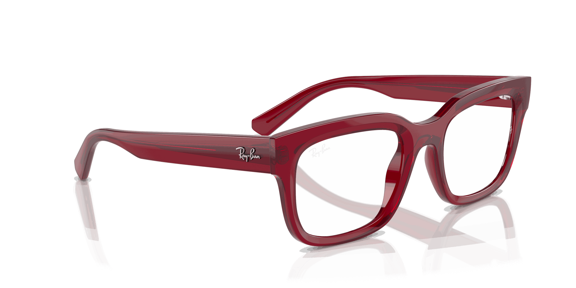 [Clear Lenses, Polished Transparent Red Frame]
