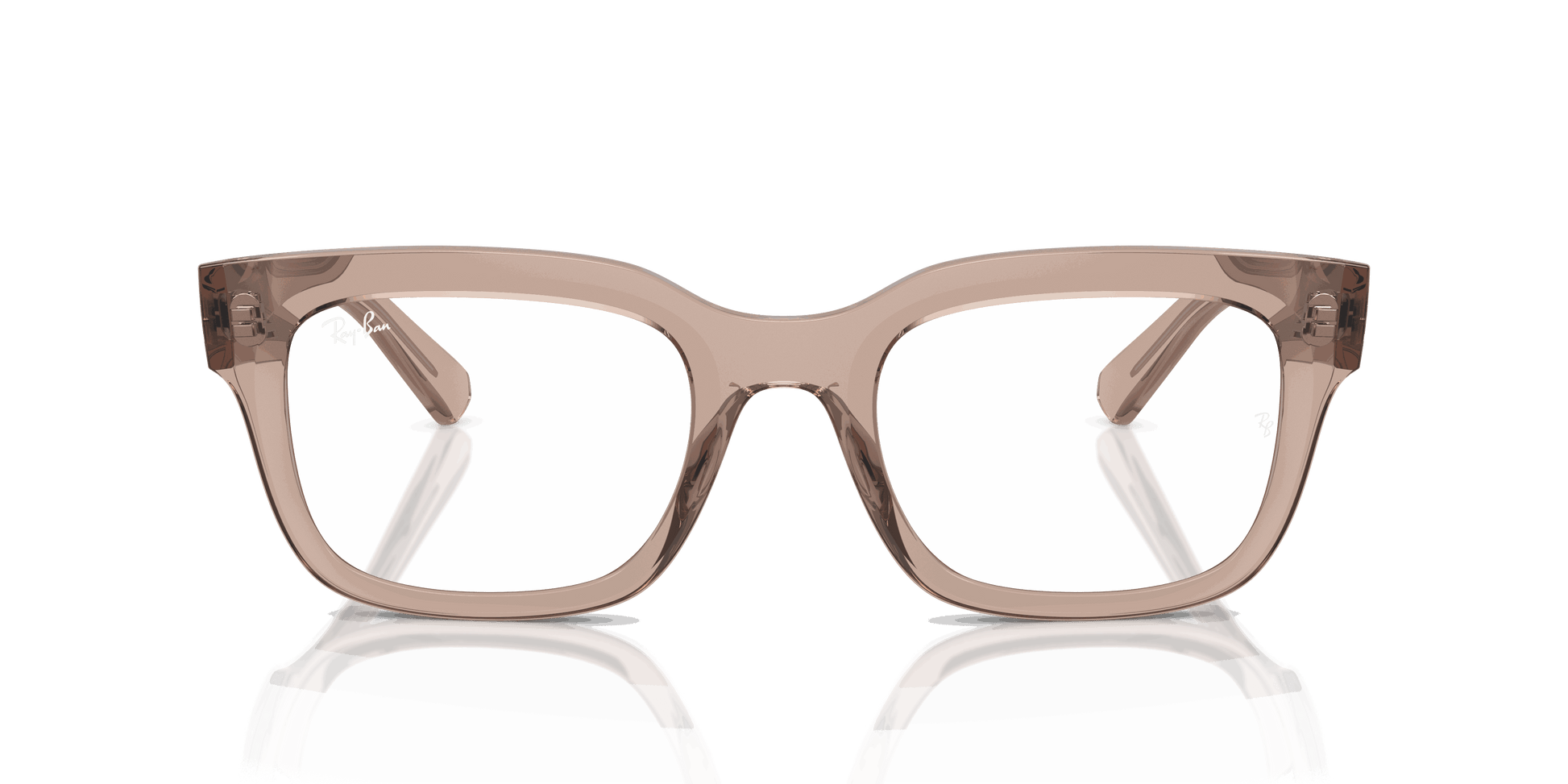 [Clear Lenses, Polished Transparent Light Brown Frame]