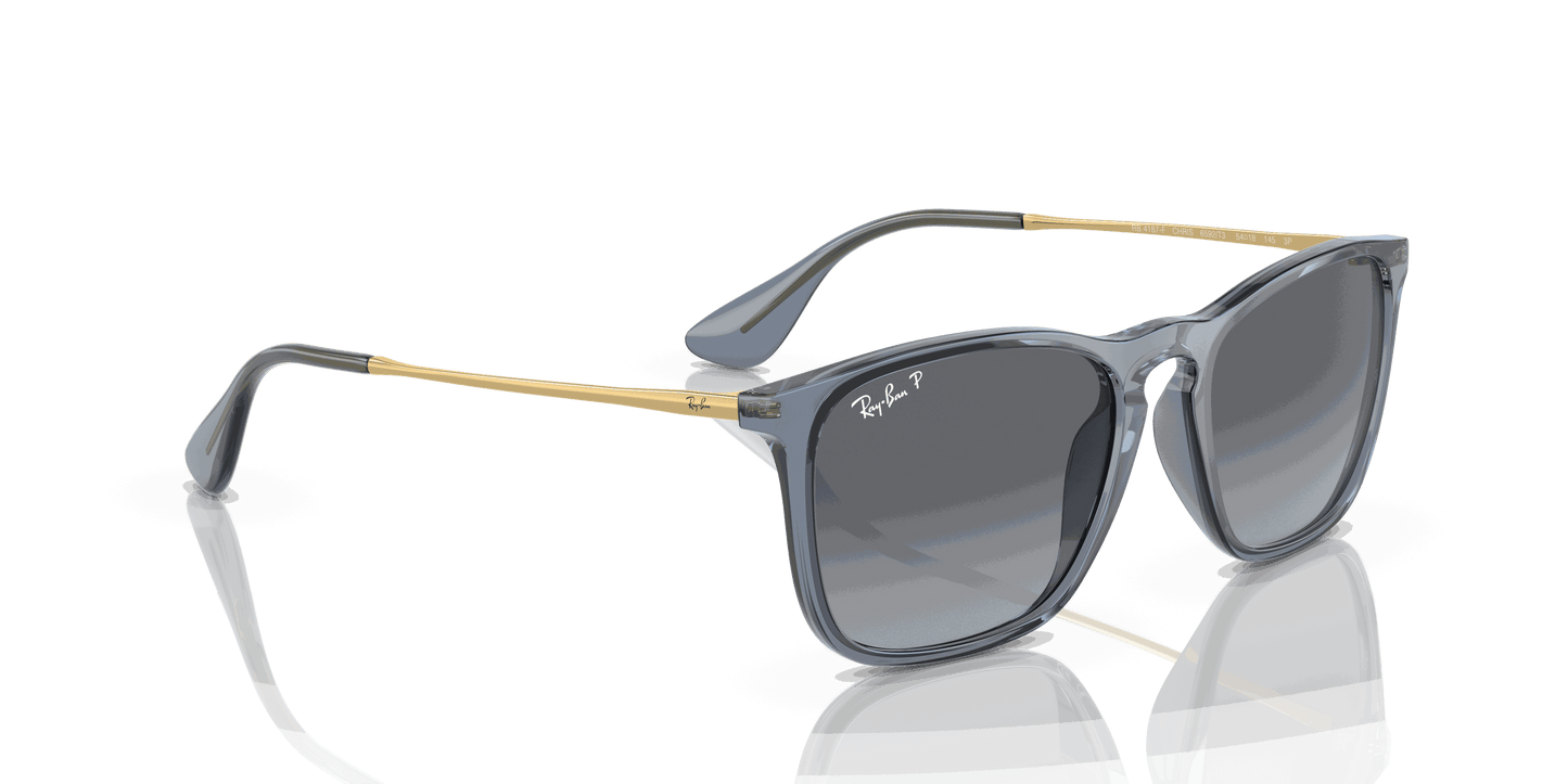 [Grey Lenses, Polished Transparent Blue Frame]