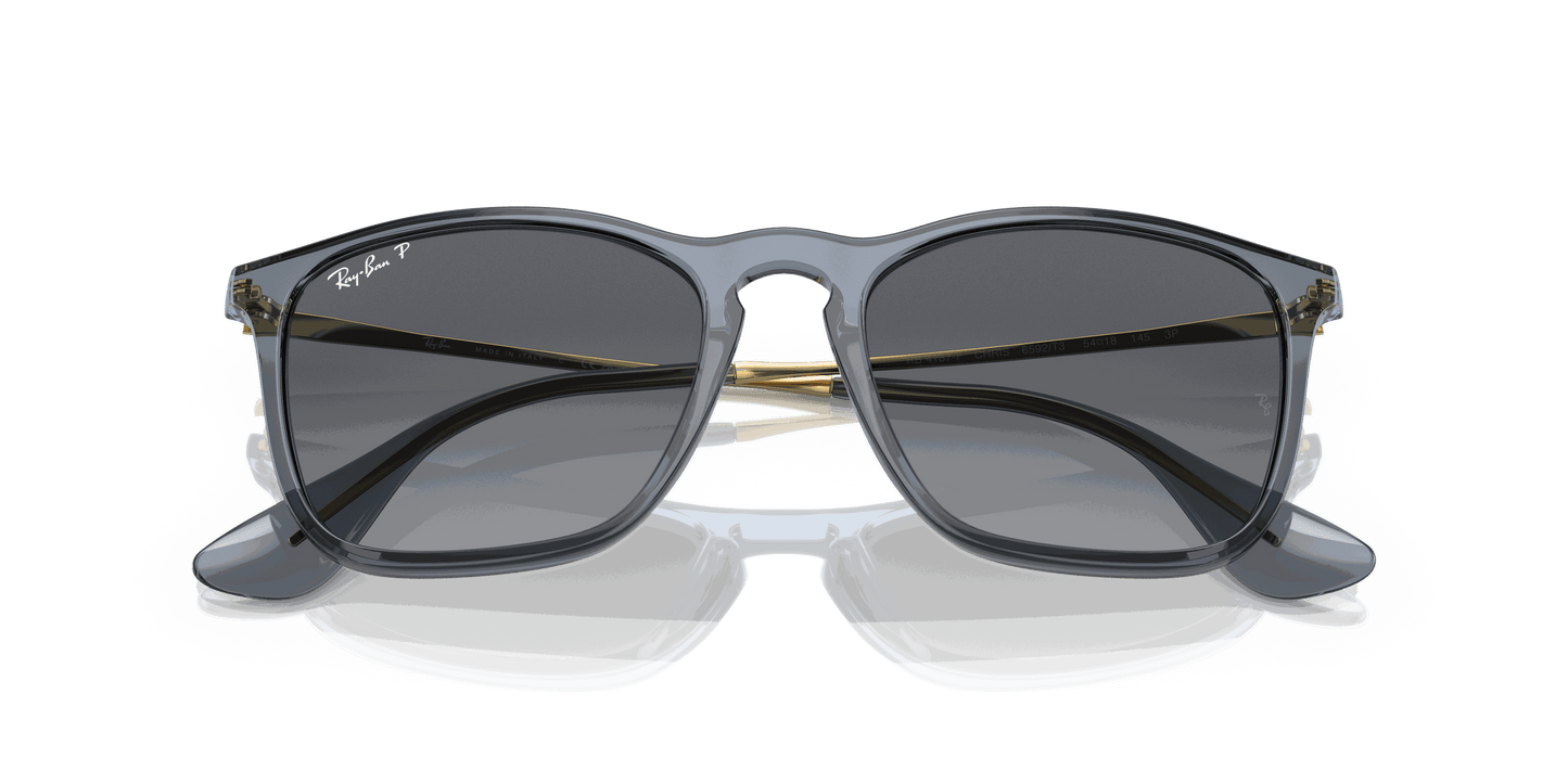 [Grey Lenses, Polished Transparent Blue Frame]