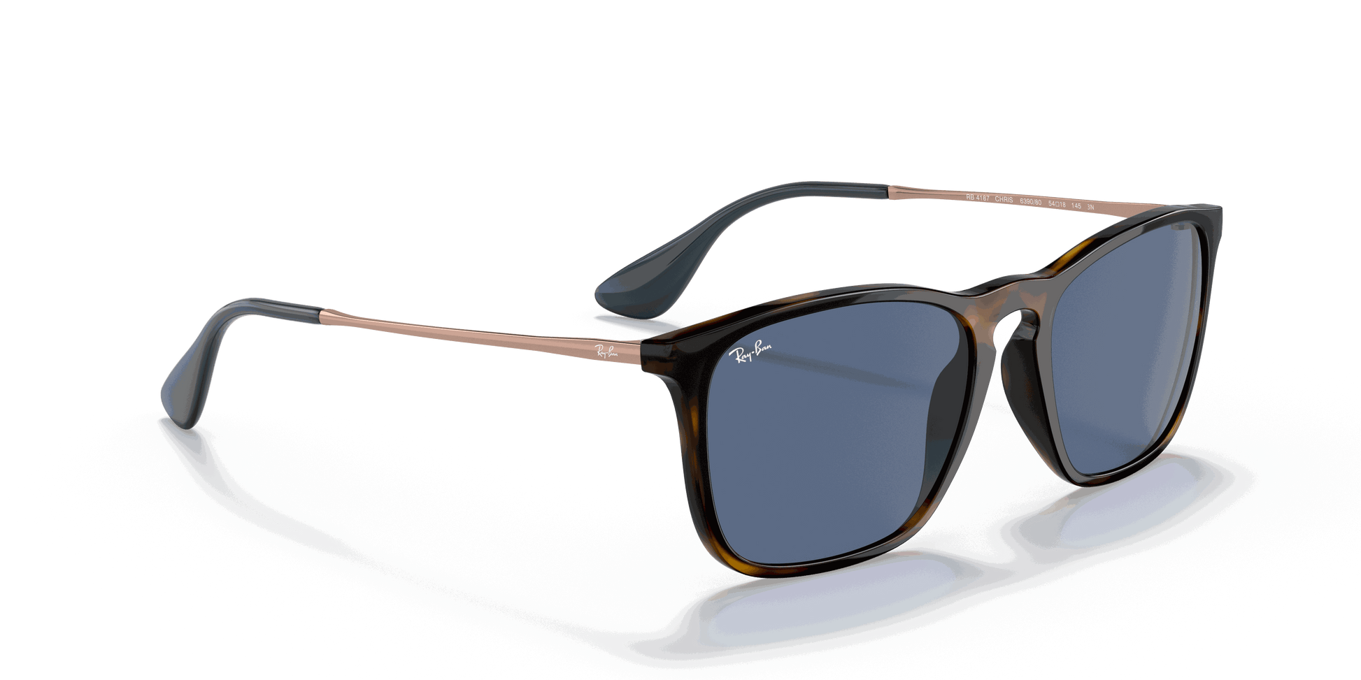 [Blue Lenses, Polished Havana Frame]