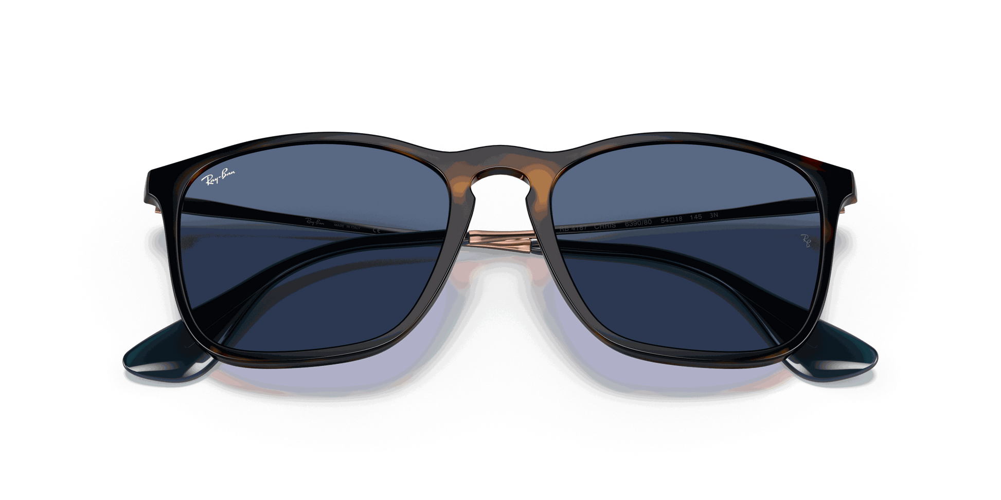 [Blue Lenses, Polished Havana Frame]