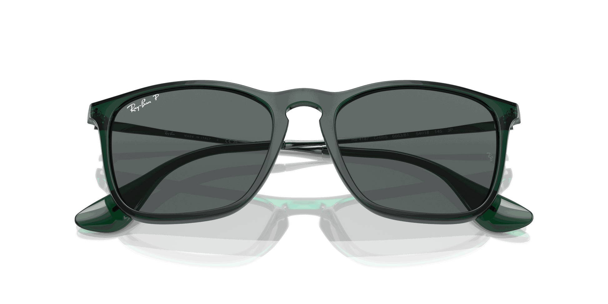 [Dark Grey Lenses, Polished Transparent Green Frame]