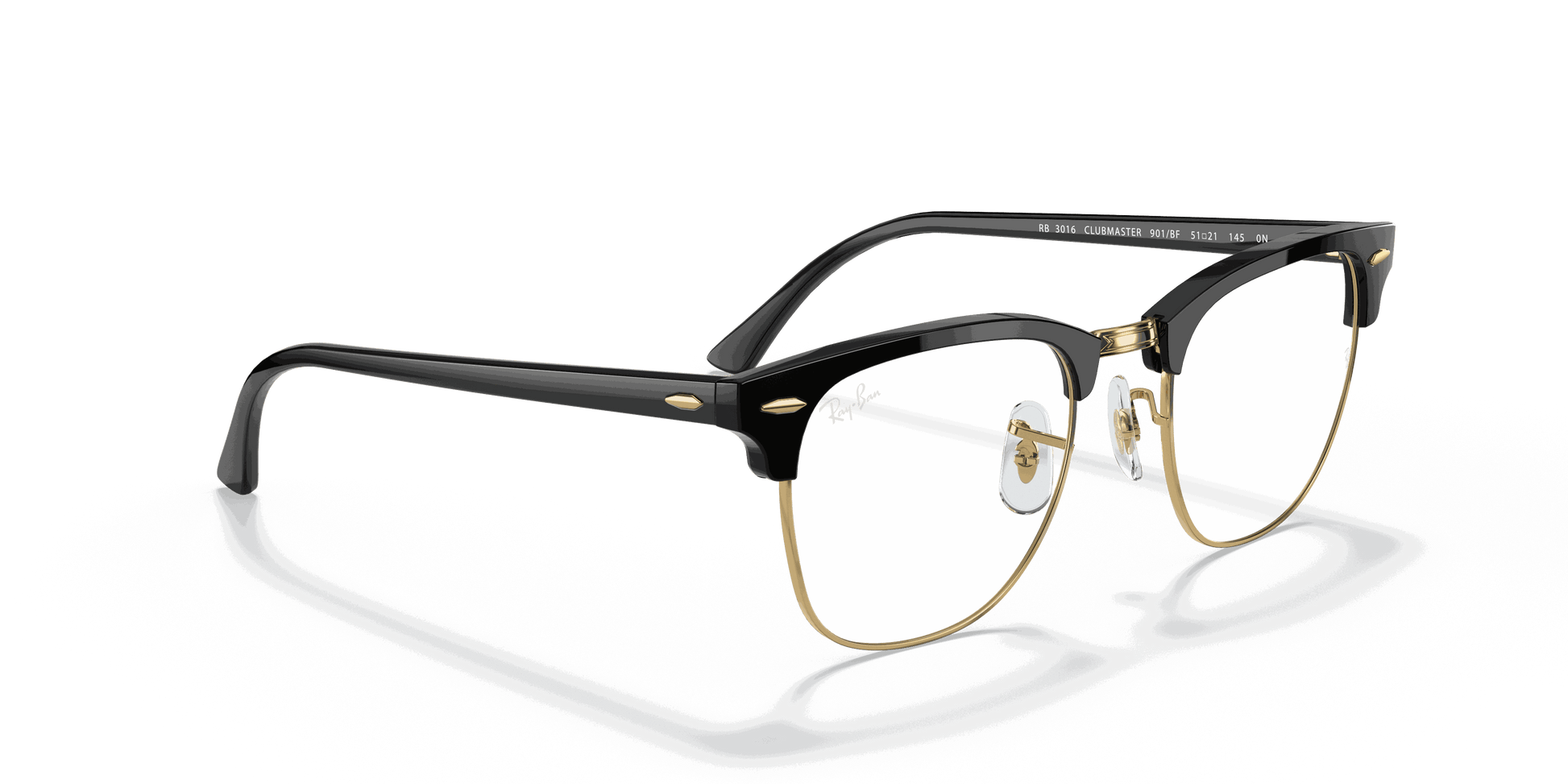 [Clear Lenses, Polished Black Frame]