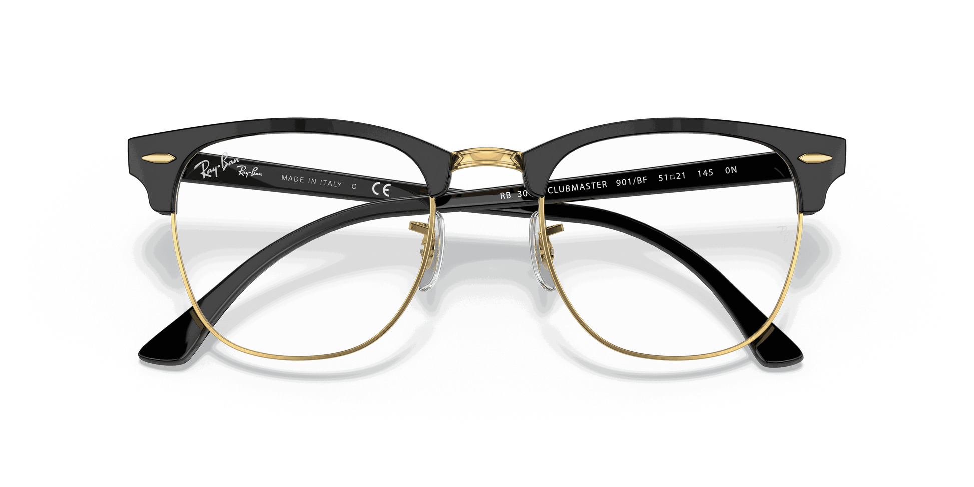 [Clear Lenses, Polished Black Frame]