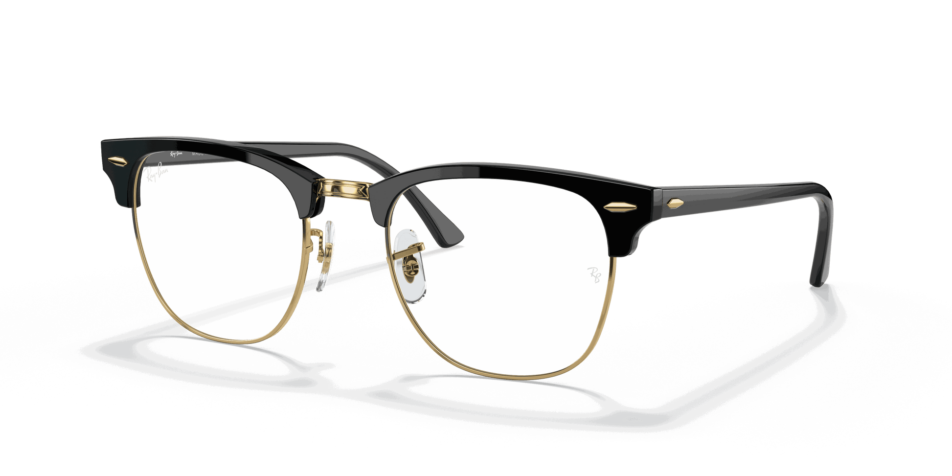 [Clear Lenses, Polished Black Frame]