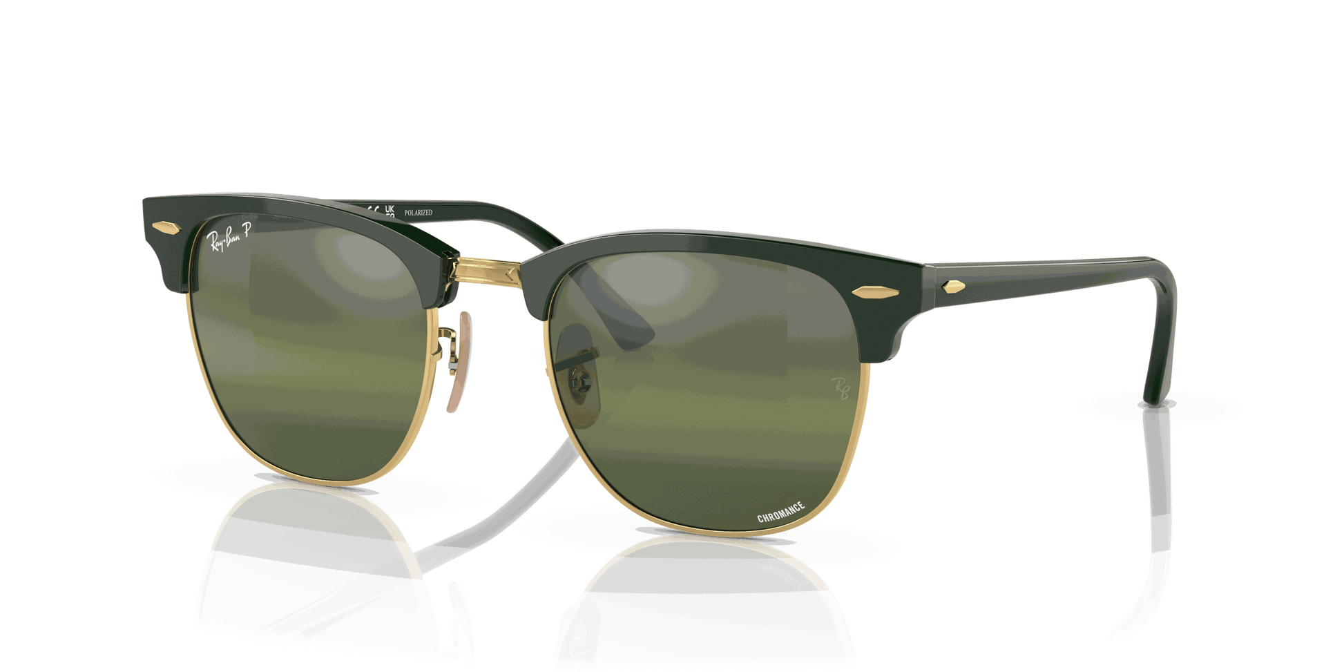 [Silver/Green Lenses, Polished Green On Gold Frame]