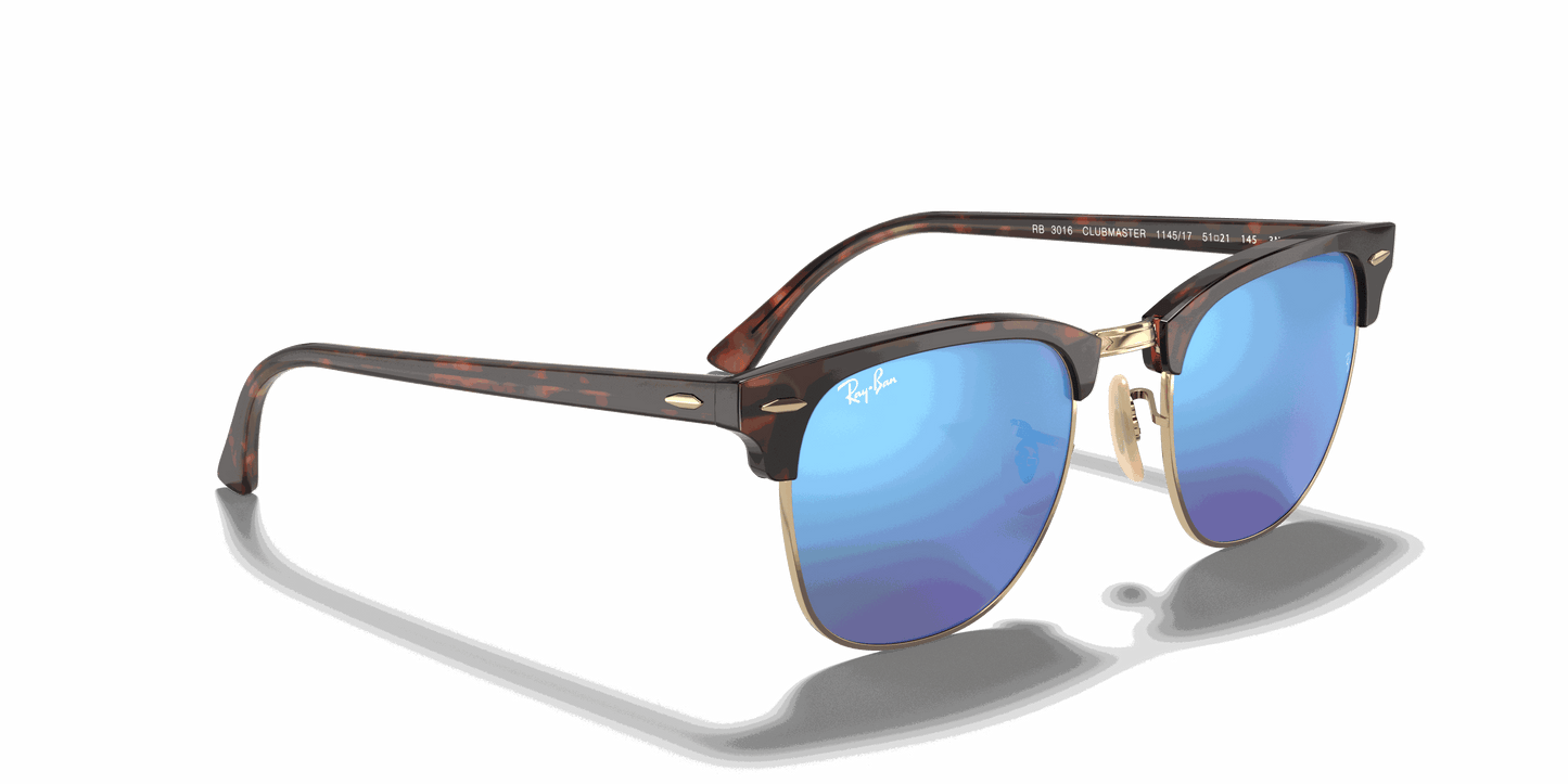 [Blue Flash Lenses, Matte Havana On Gold Frame]