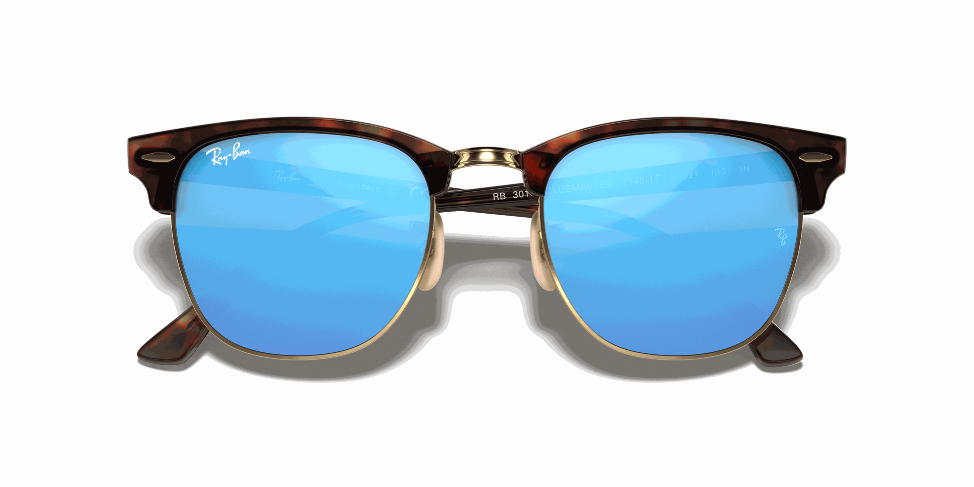 [Blue Flash Lenses, Matte Havana On Gold Frame]