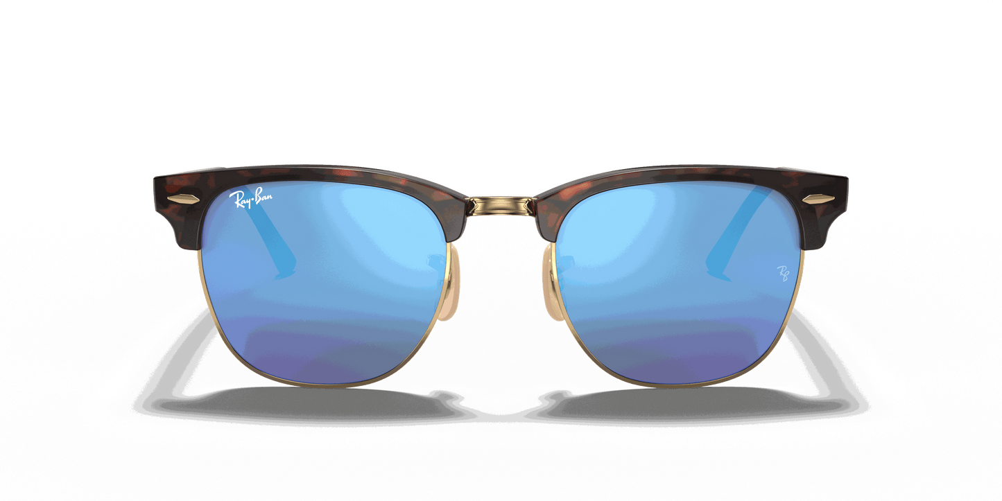 [Blue Flash Lenses, Matte Havana On Gold Frame]