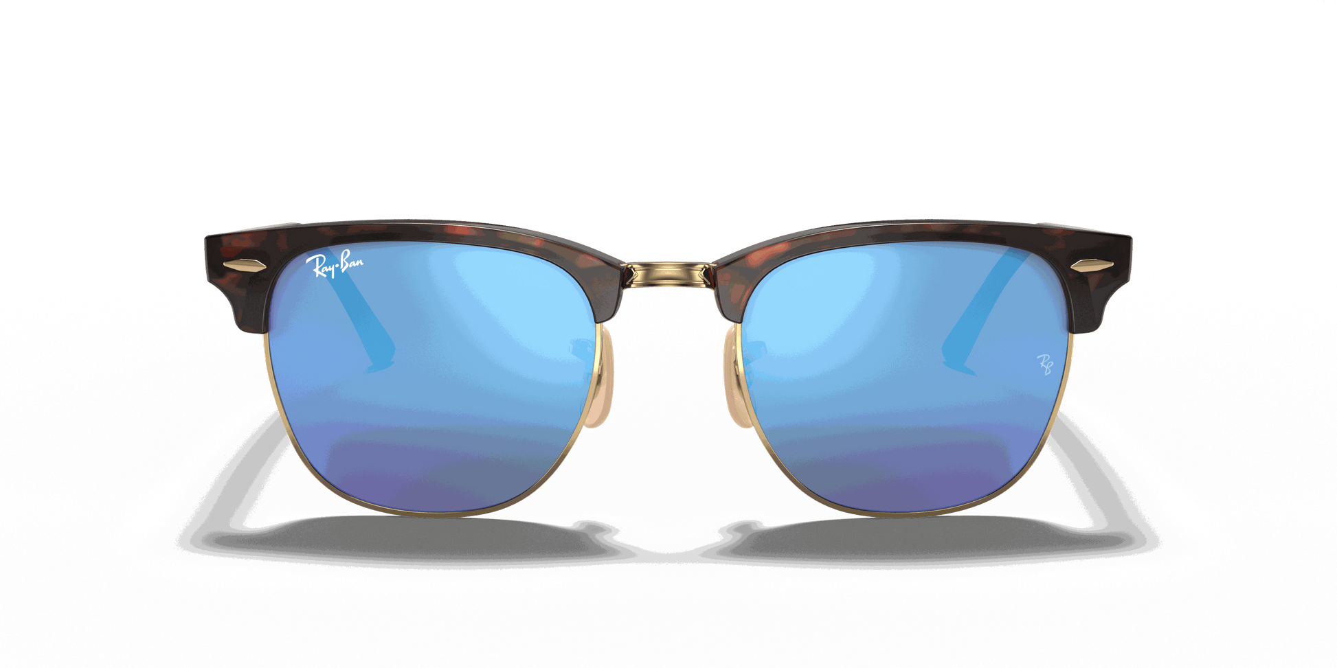[Blue Flash Lenses, Matte Havana On Gold Frame]