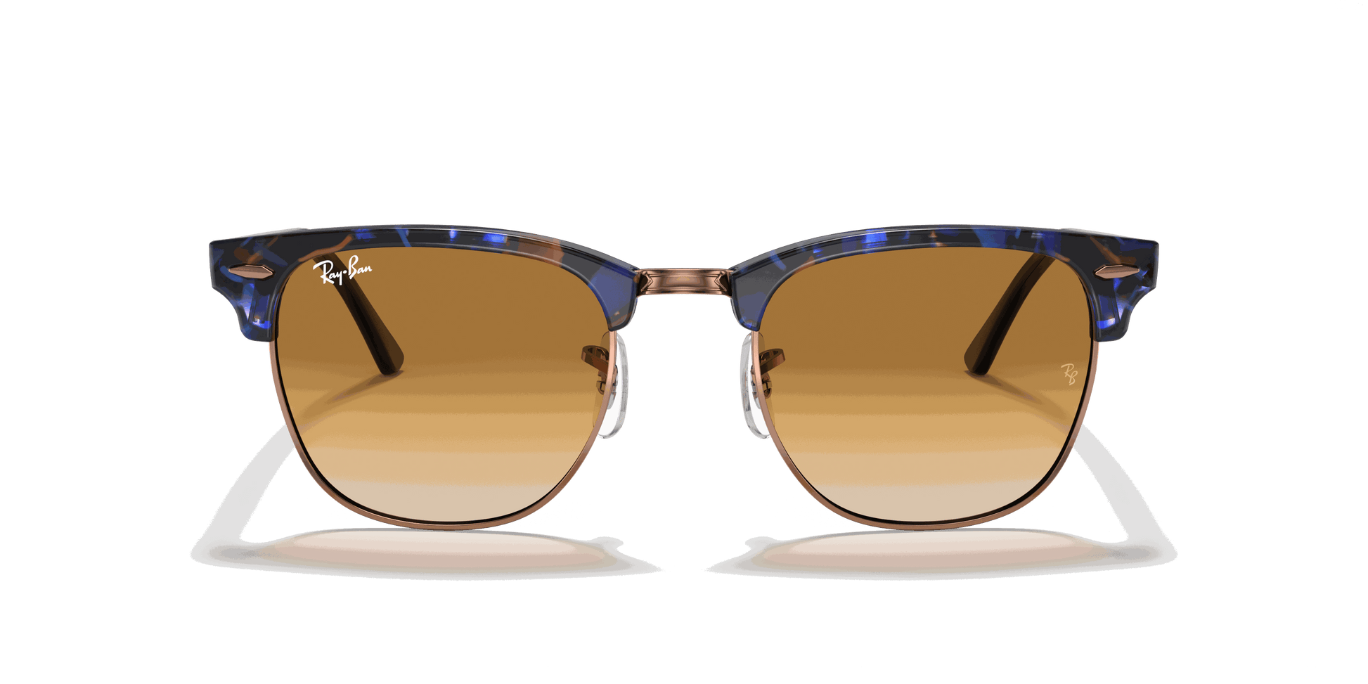 [Light Brown Gradient Lenses, Polished Brown & Blue Frame]