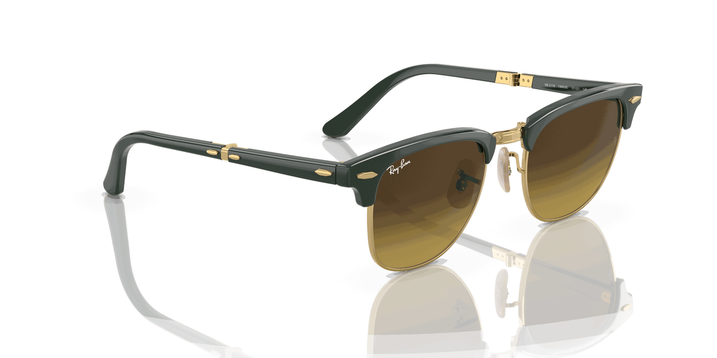 [Brown Lenses, Polished Green On Gold Frame]