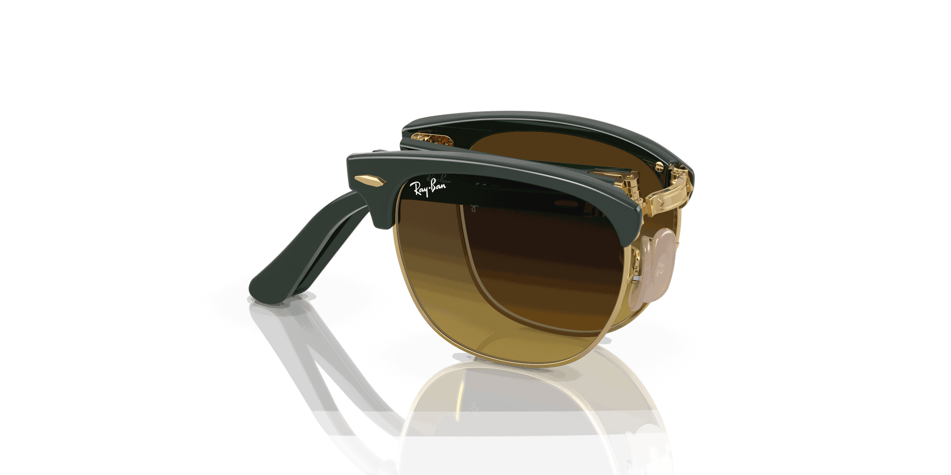 [Brown Lenses, Polished Green On Gold Frame]