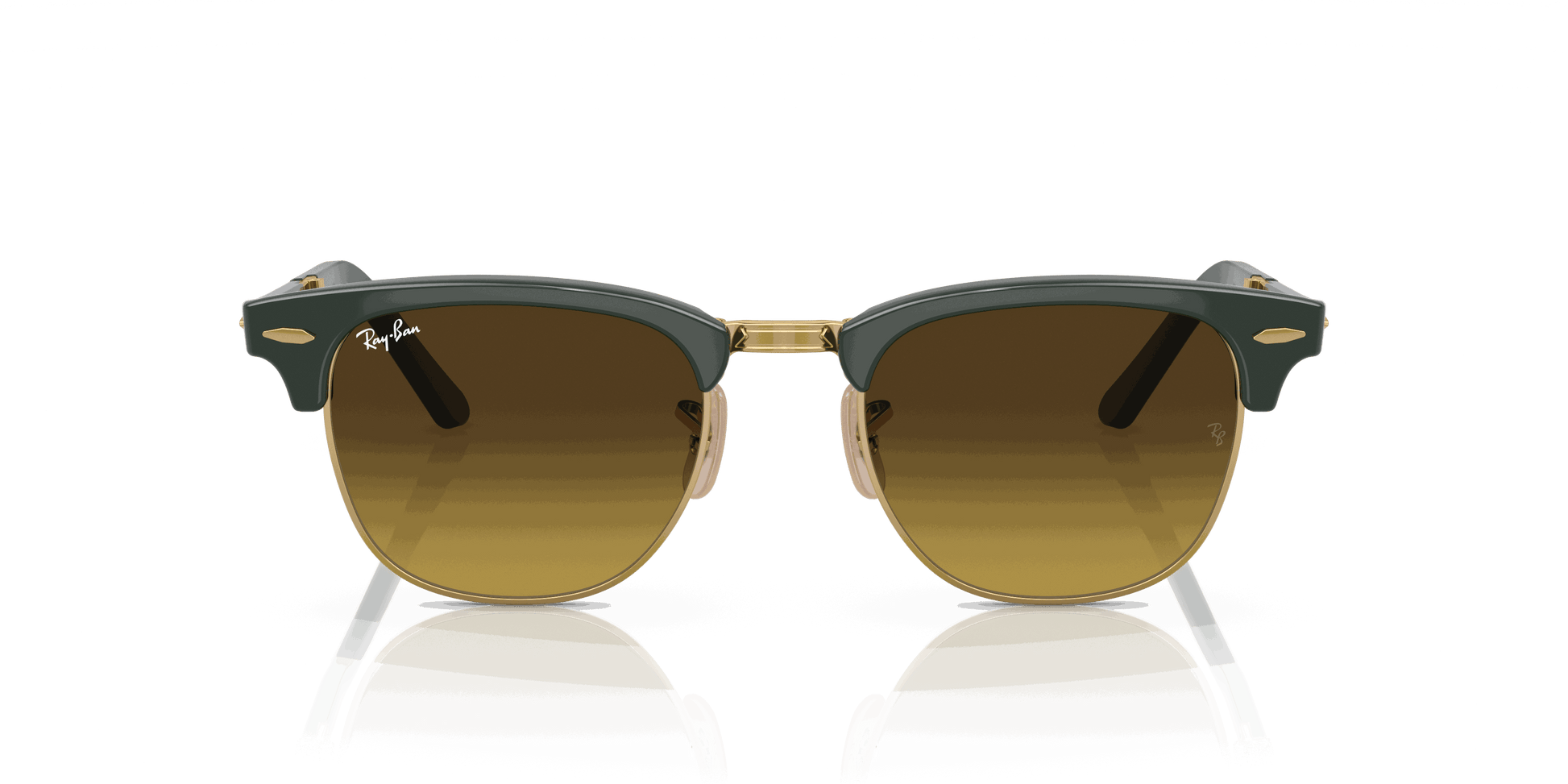 [Brown Lenses, Polished Green On Gold Frame]