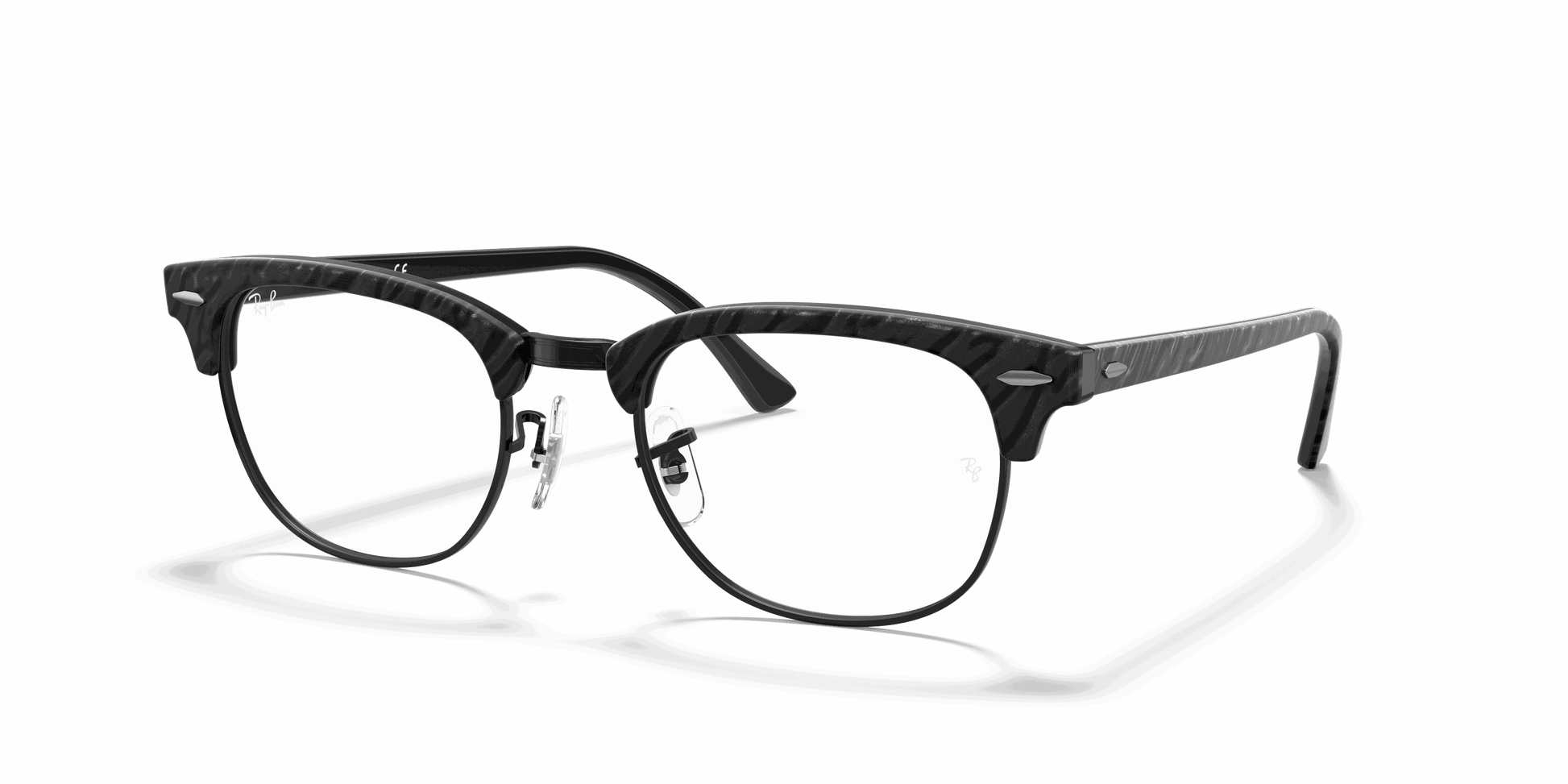 [Clear Lenses, Polished Black Frame]