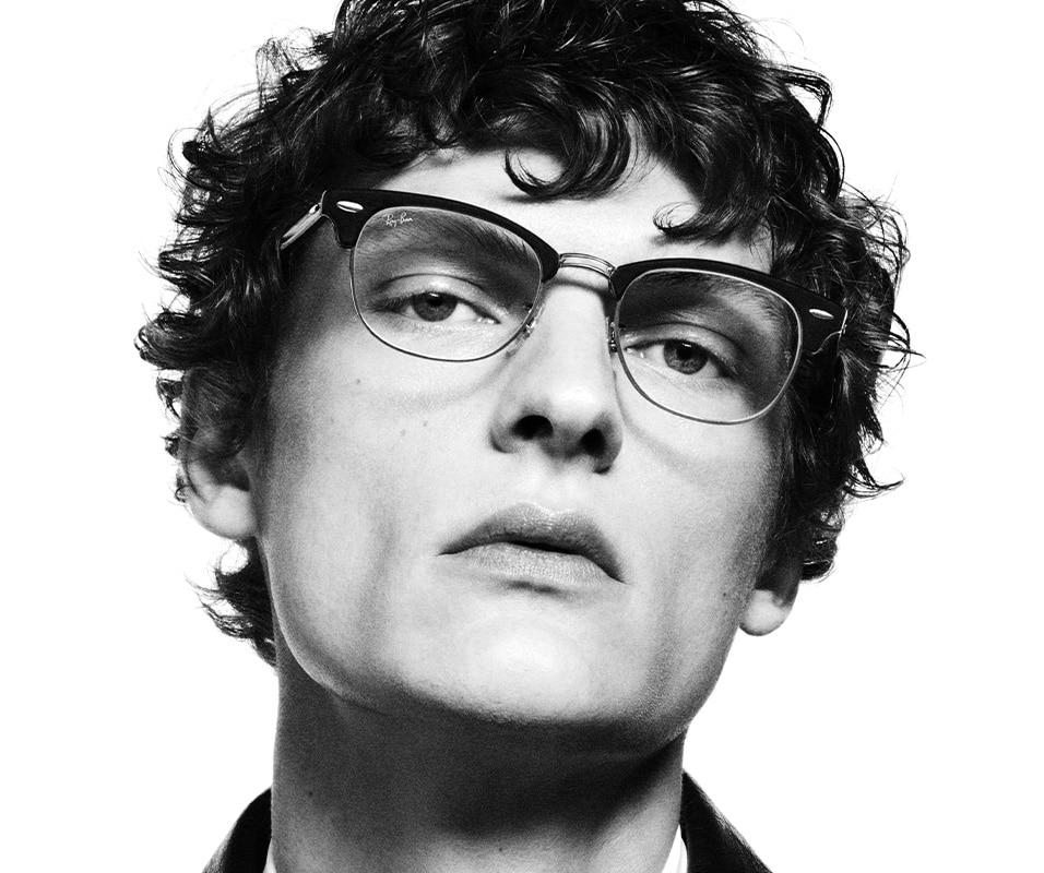 [Clear Lenses, Polished Black Frame]