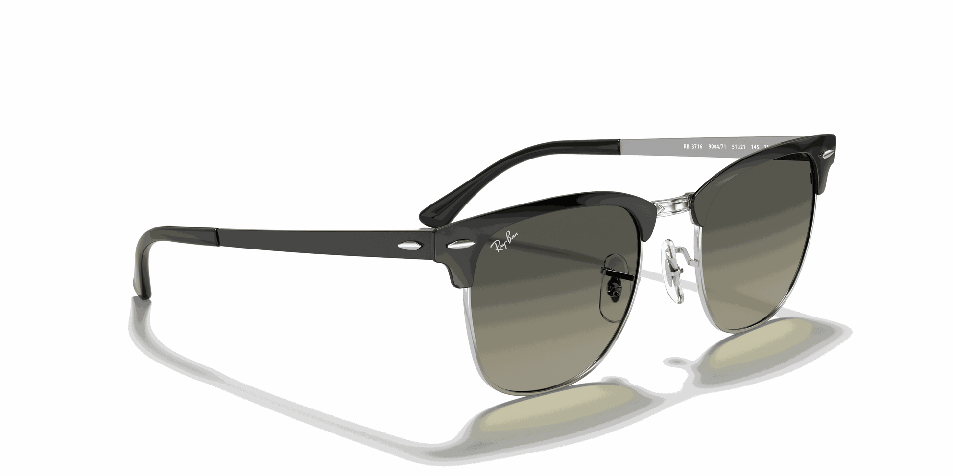 [Grey Gradient Lenses, Polished Black On Silver Frame]