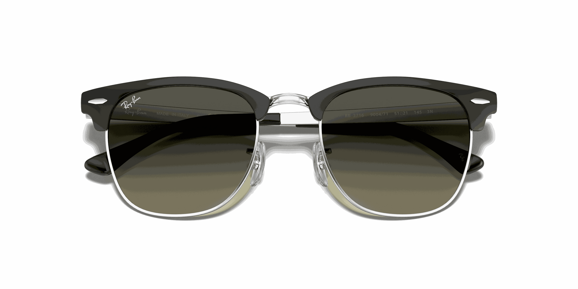 [Grey Gradient Lenses, Polished Black On Silver Frame]