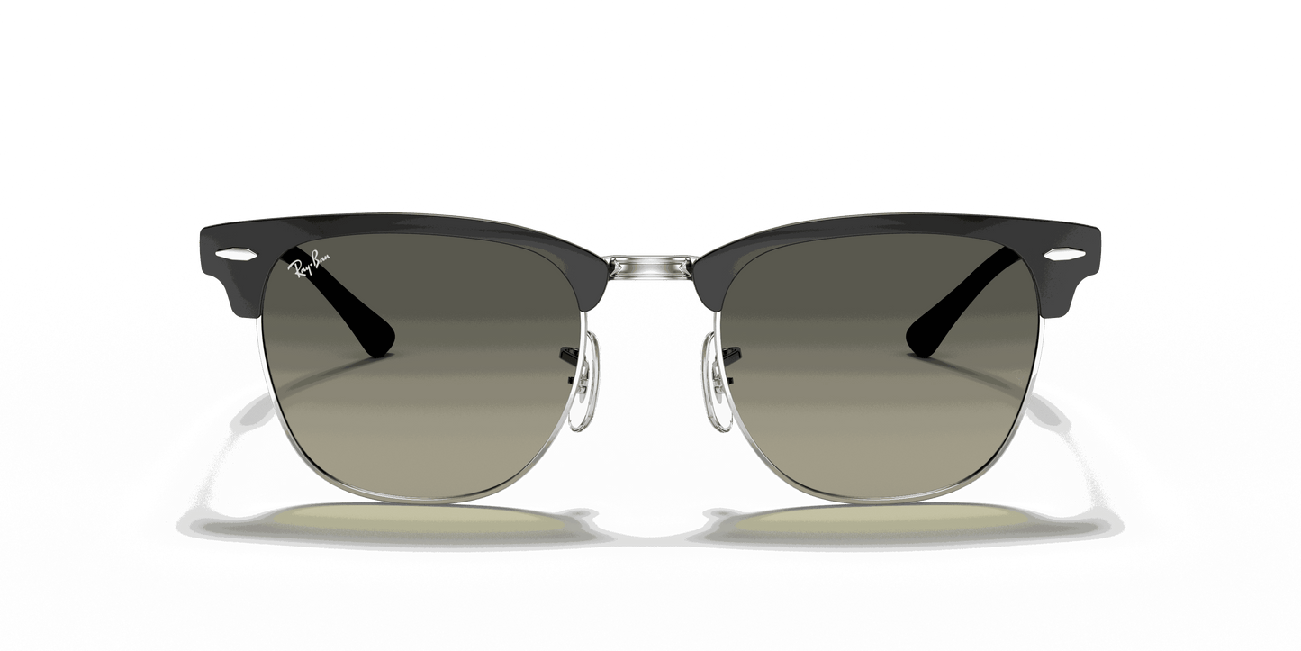[Grey Gradient Lenses, Polished Black On Silver Frame]