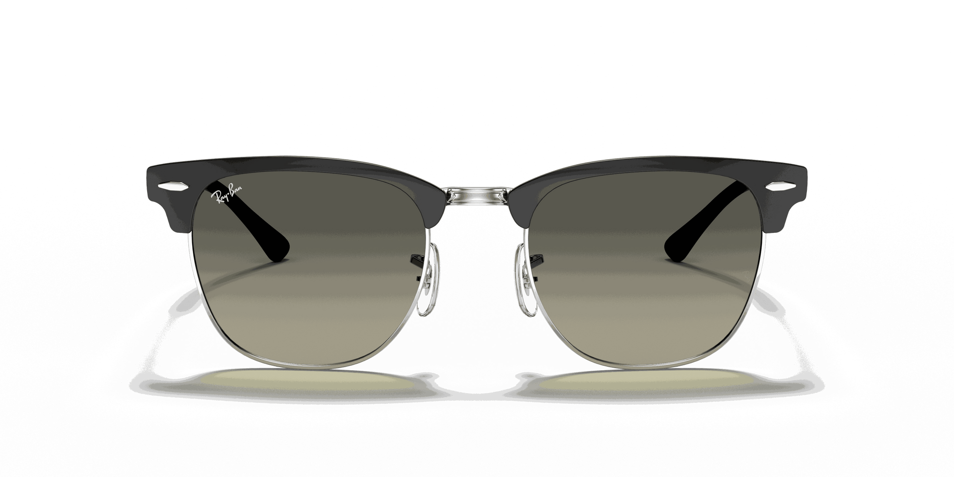 [Grey Gradient Lenses, Polished Black On Silver Frame]