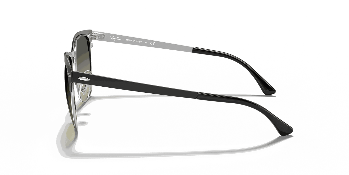 [Grey Gradient Lenses, Polished Black On Silver Frame]