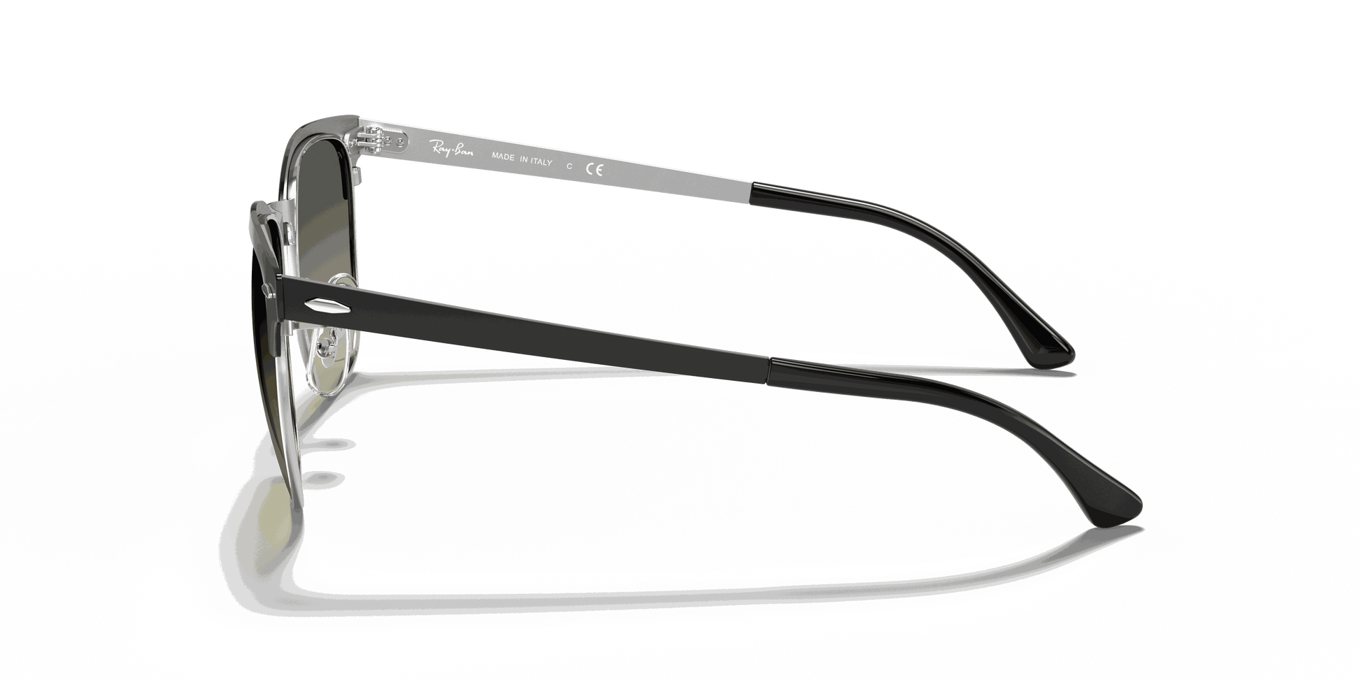 [Grey Gradient Lenses, Polished Black On Silver Frame]