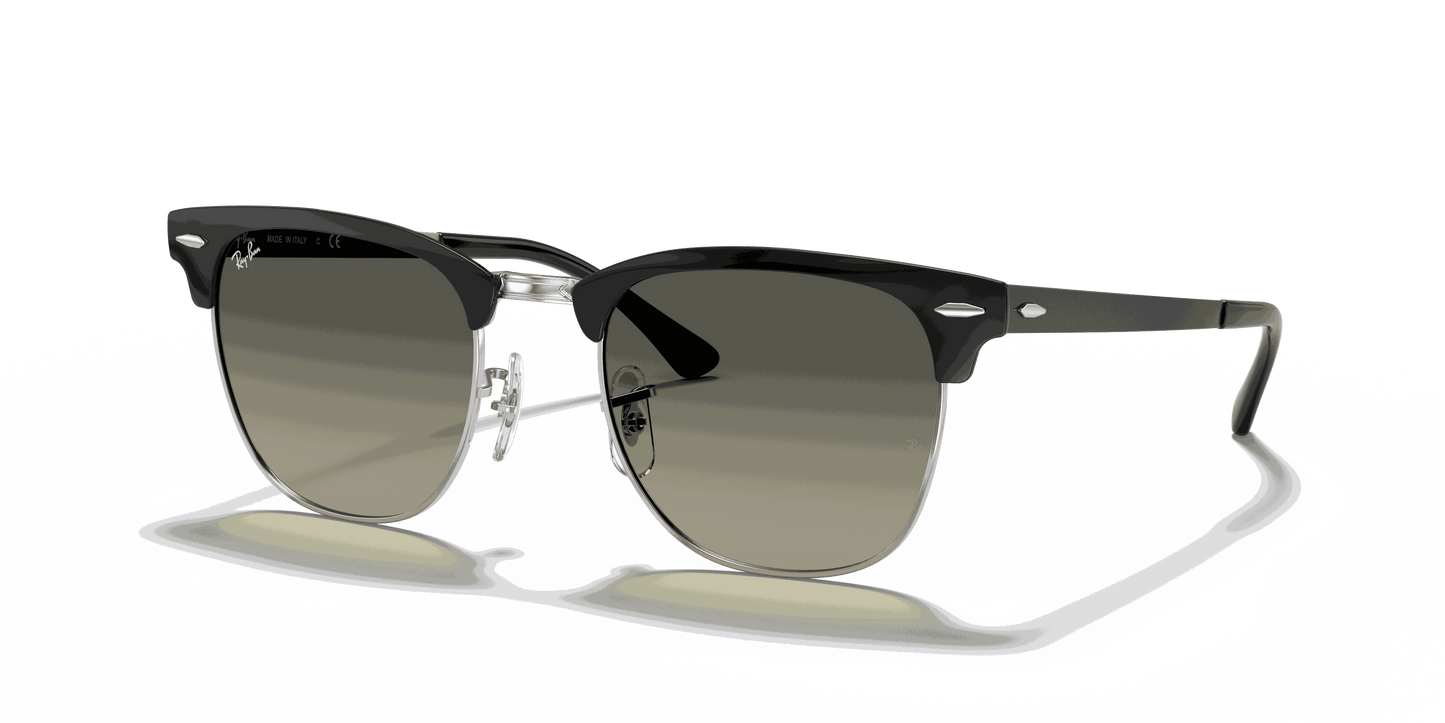 [Grey Gradient Lenses, Polished Black On Silver Frame]