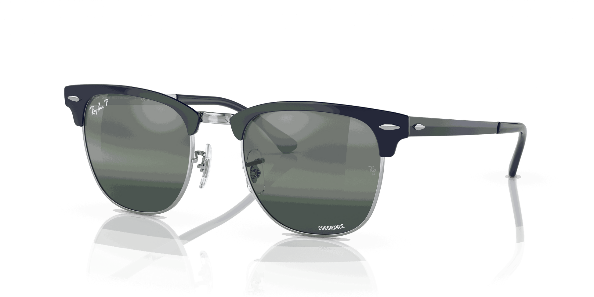 [Silver/Blue Lenses, Polished Silver On Blue Frame]