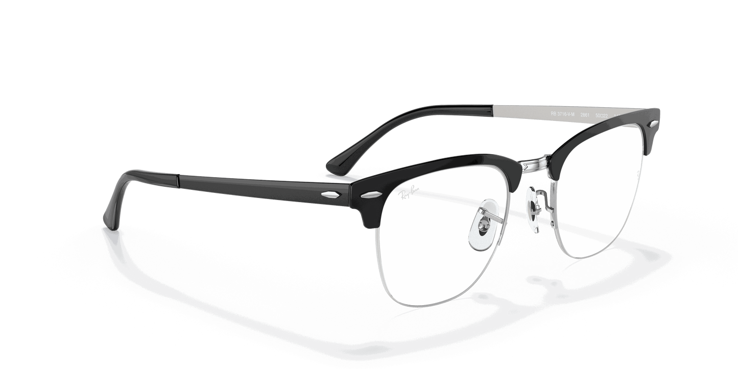 [Clear Lenses, Polished Black On Silver Frame]