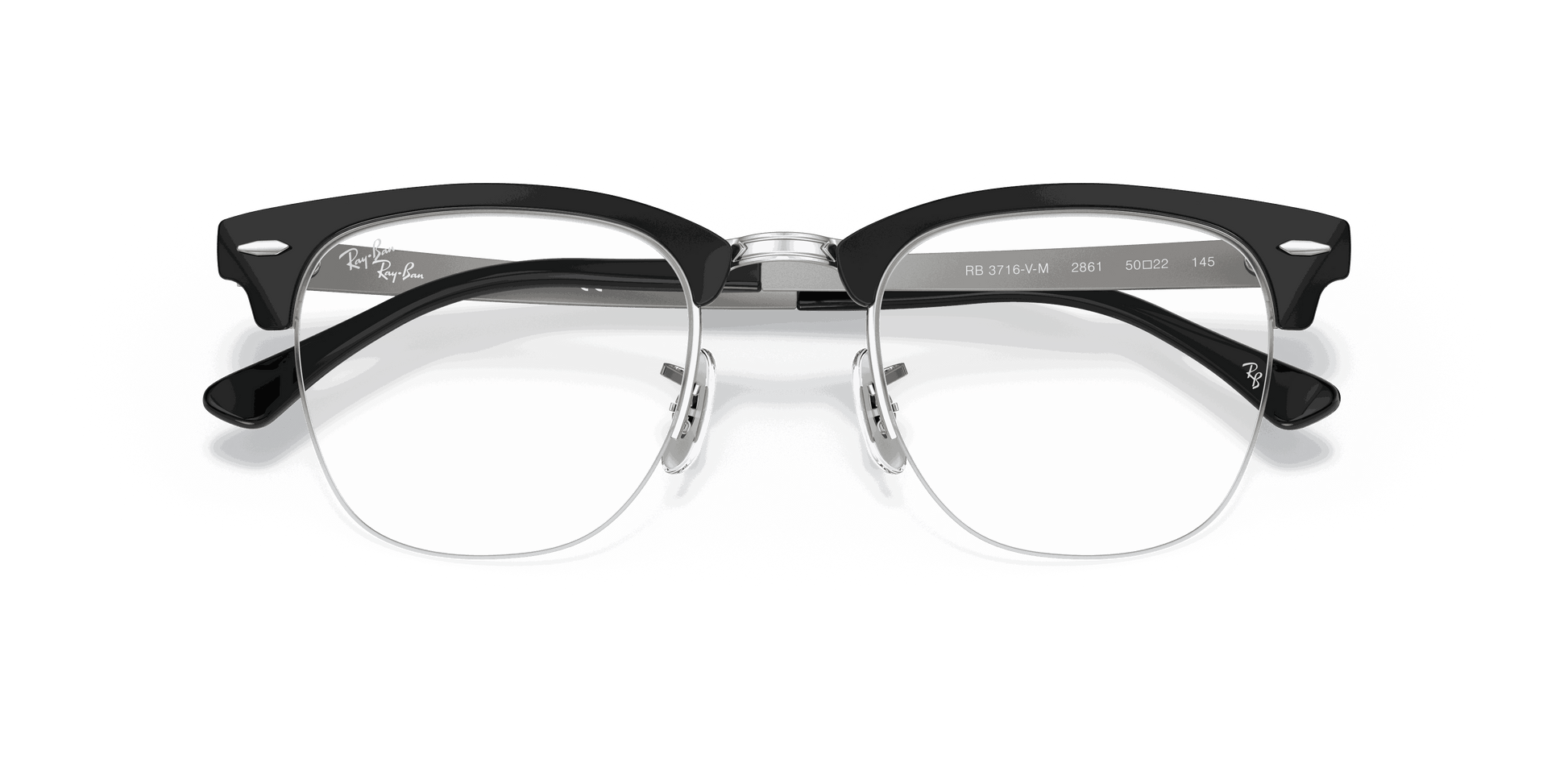 [Clear Lenses, Polished Black On Silver Frame]