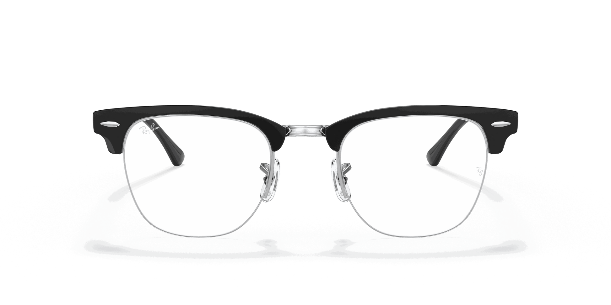[Clear Lenses, Polished Black On Silver Frame]