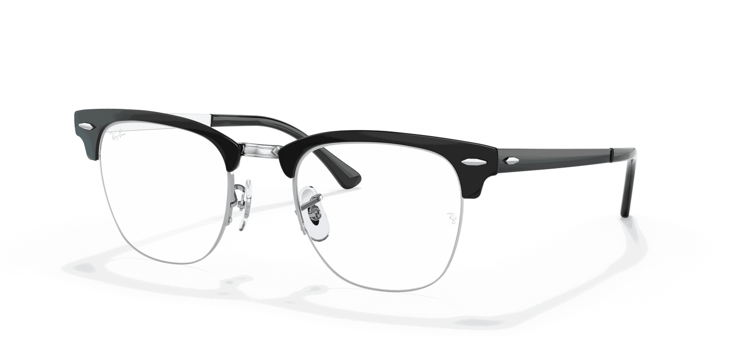 [Clear Lenses, Polished Black On Silver Frame]