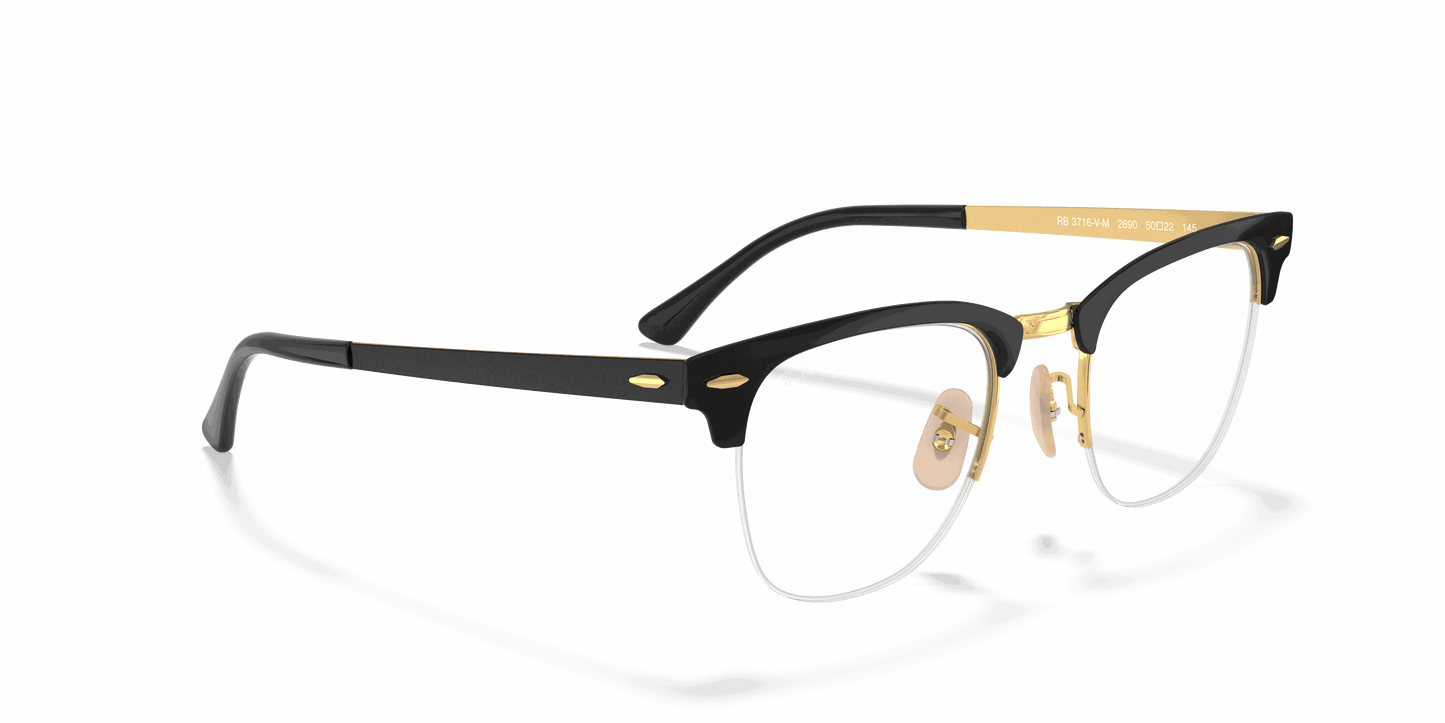 [Clear Lenses, Polished Black On Gold Frame]