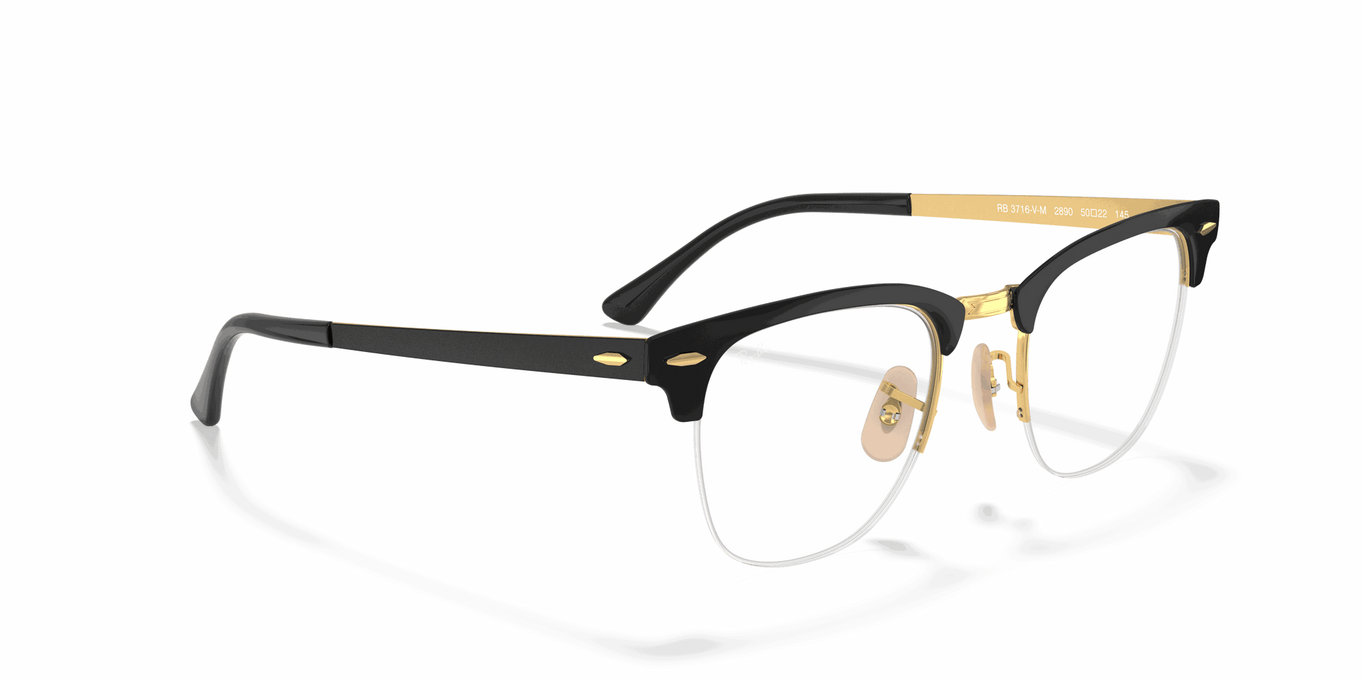 [Clear Lenses, Polished Black On Gold Frame]