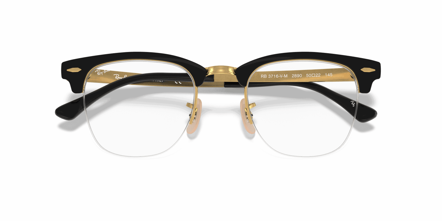 [Clear Lenses, Polished Black On Gold Frame]