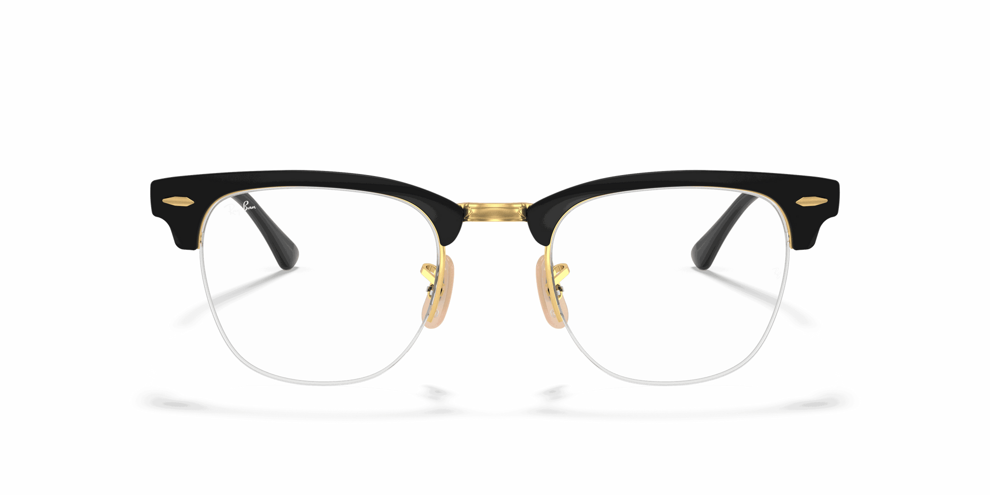[Clear Lenses, Polished Black On Gold Frame]