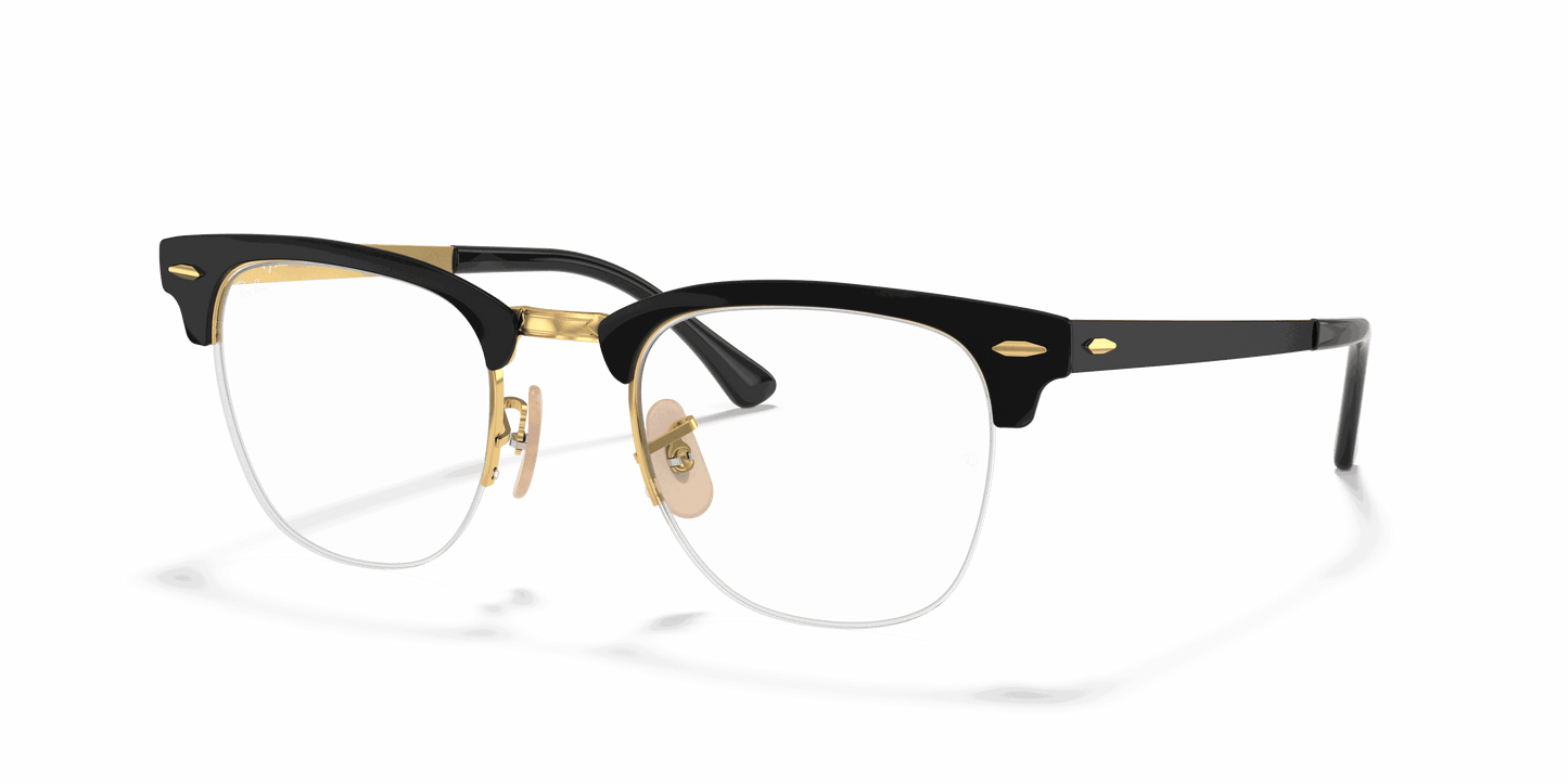 [Clear Lenses, Polished Black On Gold Frame]
