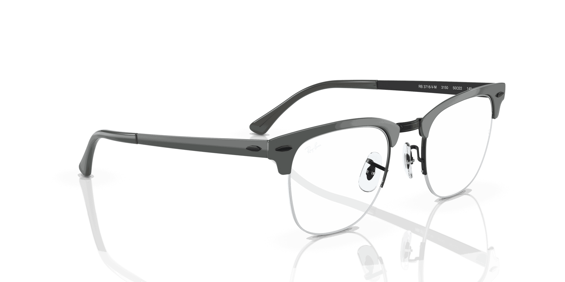 [Clear Lenses, Polished Grey On Black Frame]