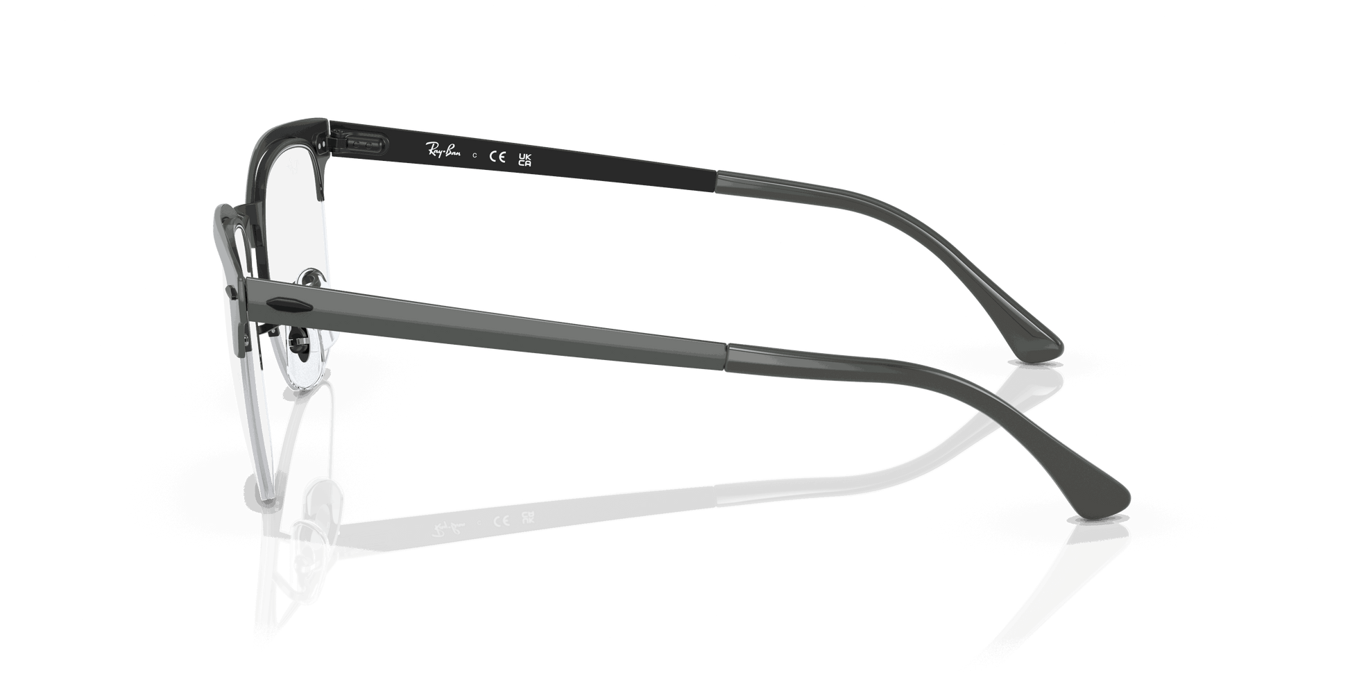 [Clear Lenses, Polished Grey On Black Frame]